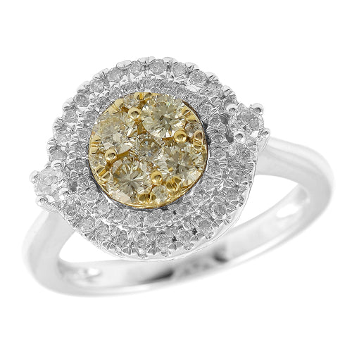 14KW 1.00CTW FANCY YELLOW DIAMOND RING