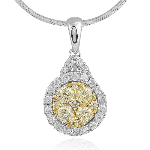 14KW 0.70CTW FANCY YELLOW DIAMOND PENDANT