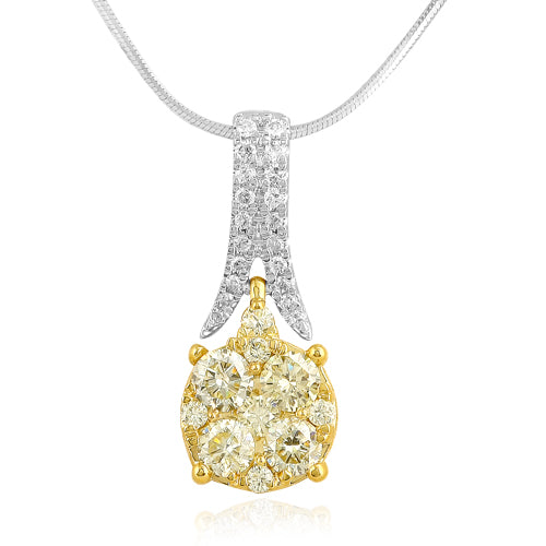 14KW 1.60CTW FANCY YELLOW DIAMOND PENDANT