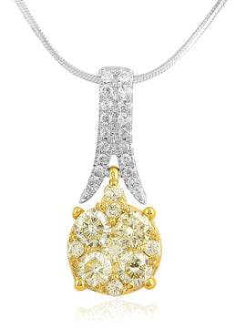 14KW 1.60CTW FANCY YELLOW DIAMOND PENDANT