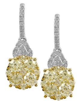 14KW 2.60CTW FANCY YELLOW DIAMOND EARRINGS