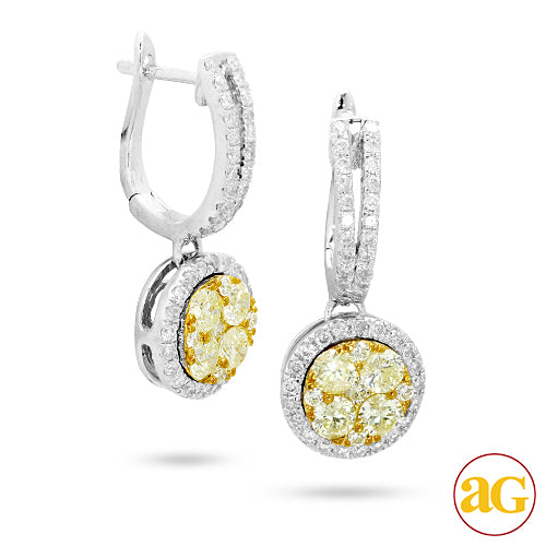 14KW 2.00CTW FANCY YELLOW DIAMOND EARRINGS