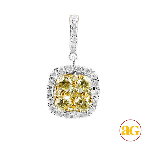 14KW 0.75CTW FANCY YELLOW DIAMOND PENDANT