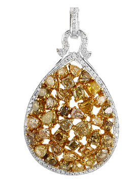 14KW 5.15CTW FANCY YELLOW DIAMOND PENDANT