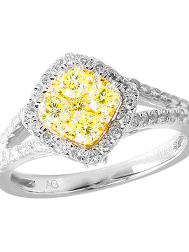 14KW 1.10CTW FANCY YELLOW DIAMOND RING