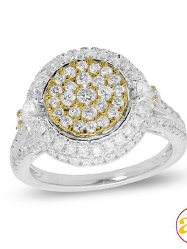 14KW 1.40CTW FANCY YELLOW DIAMOND RING