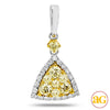 14KW 0.90 CTW FANCY YELLOW DIAMOND CLUSTER PENDANT