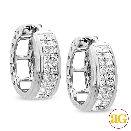 14KW  1.00CTW DIAMOND HOOP EARRINGS