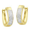 14KY 1.00CTW DIAMOND HOOPS [THREE ROW PRINCESS]