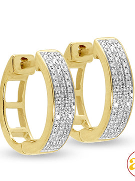 14KY 0.20CTW DIAMOND HOOP EARRINGS