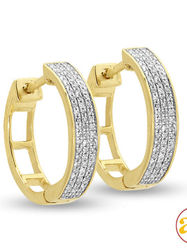 14KY 0.25CTW DIAMOND HOOP EARRINGS