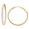 14KY 1.40CTW DIAMOND SINGLE ROW HOOP EARRINGS