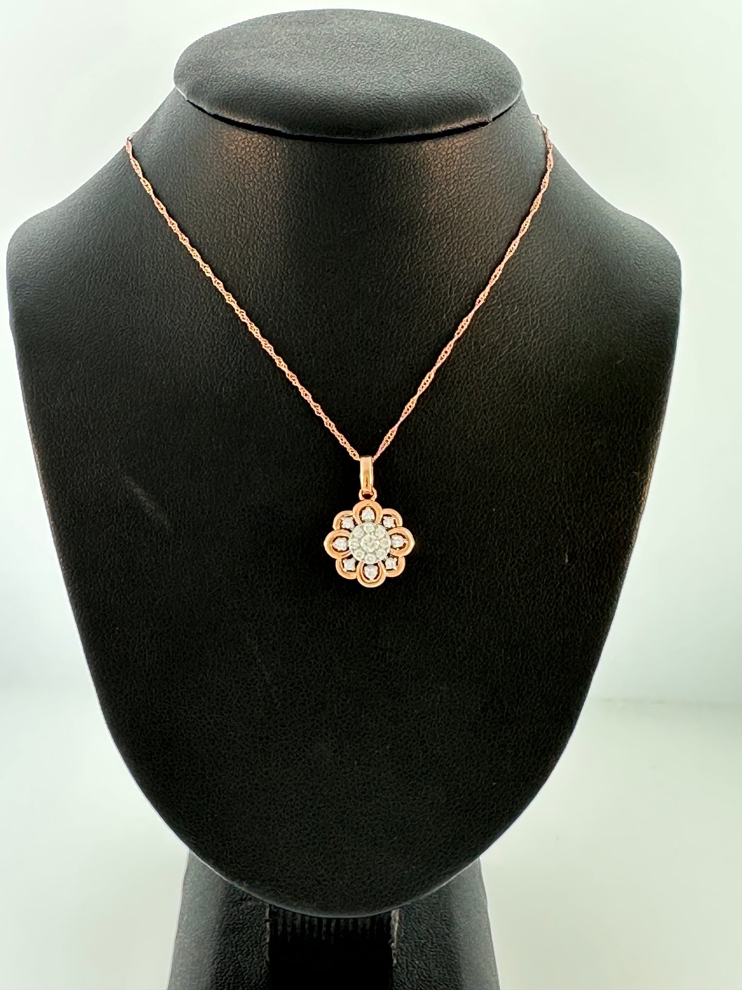 Ladies Diamond Pendant Rose Gold