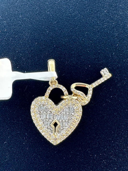 Diamond Heart Charm with Key Locket