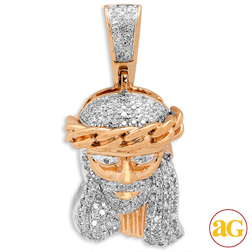 10KR 0.33CTW DIAMOND MIAMI CUBAN JESUS PENDANT