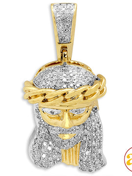 10KY 0.33CTW DIAMOND MIAMI CUBAN JESUS PENDANT