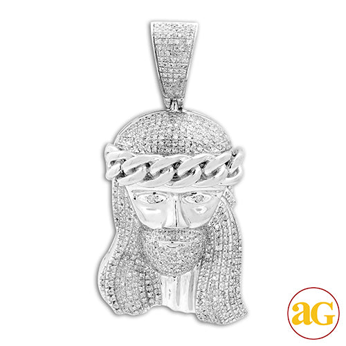 10KW 1.10CTW DIAMOND MIAMI CUBAN JESUS PENDANT