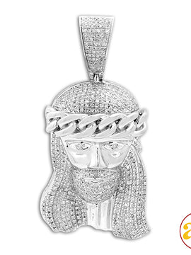 10KW 1.10CTW DIAMOND MIAMI CUBAN JESUS PENDANT