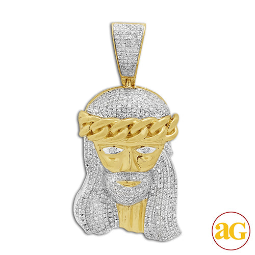 10KY 1.10CTW DIAMOND MIAMI CUBAN JESUS PENDANT