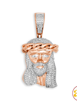 10KR 0.40CTW DIAMOND MIAMI CUBAN JESUS PENDANT