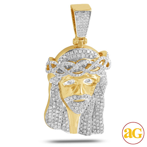 10KY 5.00CTW DIAMOND JESUS PENDANT