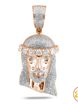 10KR 1.10CTW DIAMOND JESUS PENDANT