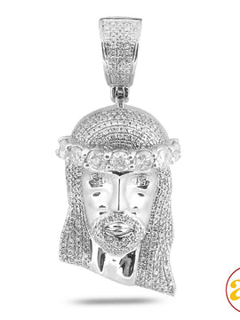 10KW 1.10CTW DIAMOND JESUS PENDANT