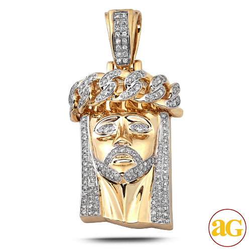 14KY 2.75CTW DIAMOND MIAMI CUBAN JESUS PENDANT