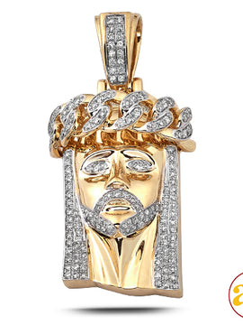 14KY 2.75CTW DIAMOND MIAMI CUBAN JESUS PENDANT