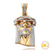 14KY 2.15CTW DIAMOND JESUS PENDANT - SOLID BACK