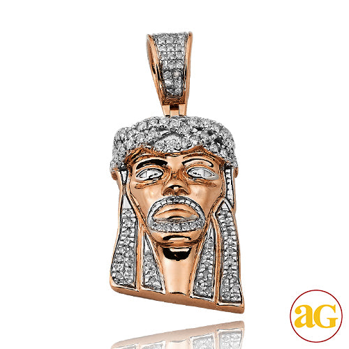 10KR 0.35CTW DIAMOND JESUS PENDANT