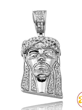 10KW 0.35CTW DIAMOND JESUS PENDANT