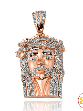 10KR 0.40CTW DIAMOND JESUS PENDANT