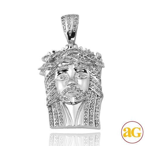 10KW 0.40CTW DIAMOND JESUS PENDANT