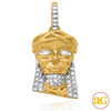 10KY 0.10CTW DIAMOND JESUS HEAD PENDANT - GOLD BRA