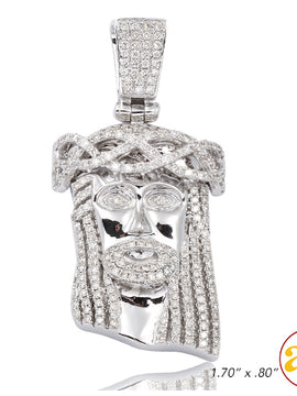 10KW 1.25CTW DIAMOND JESUS PENDANT [SQUARE BAIL]