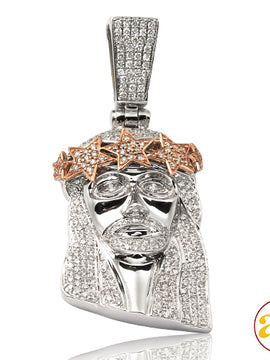 10KW+R 2.10CTW DIAMOND JESUS HEAD PENDANT