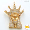 14KY 4.35CTW DIAMOND KING JESUS PENDANT