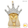 10KY+W 4.25CTW DIAMOND KING JESUS PENDANT