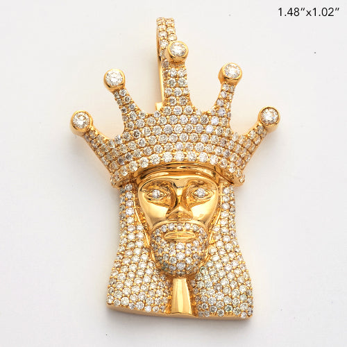 10KY 2.00CTW DIAMOND KING JESUS PENDANT