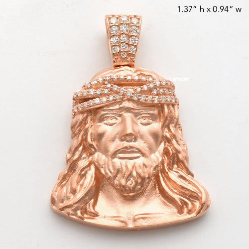 14KR 0.40CTW DIAMOND JESUS HEAD - BRAIDED