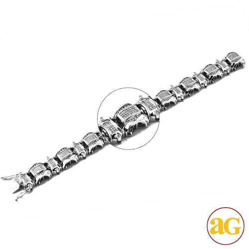 14KW 7.10CTW PC DIAMOND MENS BRACELET