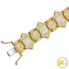 14KY 11.50CTW INVISIBLE PC DIAMOND MENS BRACELET