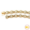 14KY 6.25CTW BAGUETTE DIAMOND MENS BRACELET - 8.5&quot;