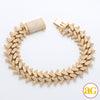 10KY 10.76CTW DIAMOND SPIKE LINK CUBAN BRACELET