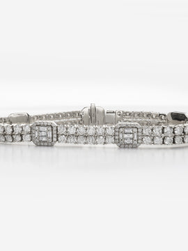 14KW 11.05CTW DIAMOND CLUSTER BRACELET