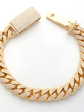 14KY 10.25CTW DIAMOND MIAMI CUBAN BRACELET