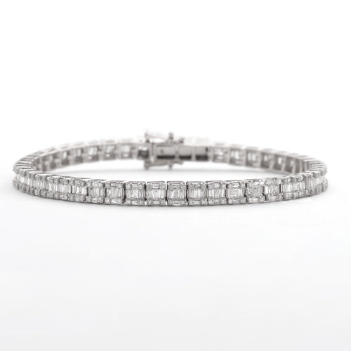 14KW 4.50CTW BAGUETTE DIAMOND BRACELET