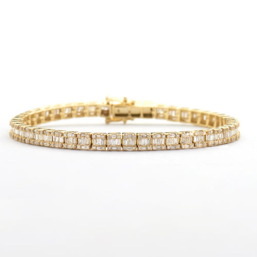 14KY 4.50CTW BAGUETTE DIAMOND BRACELET