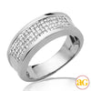 14KW 1.05CTW PC DIAMOND MENS RING - 4 ROW CHANNEL